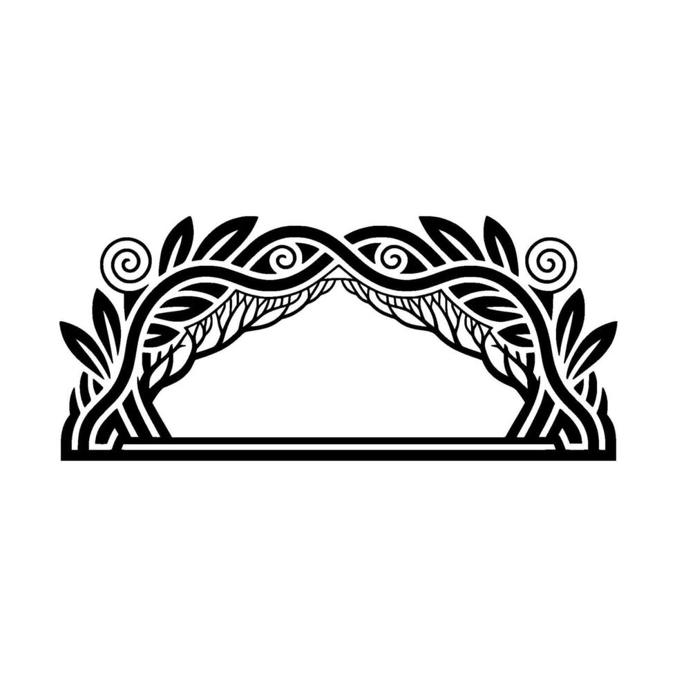 Art Deco Archway Stylized Foliage Geometric Ornamentation vector