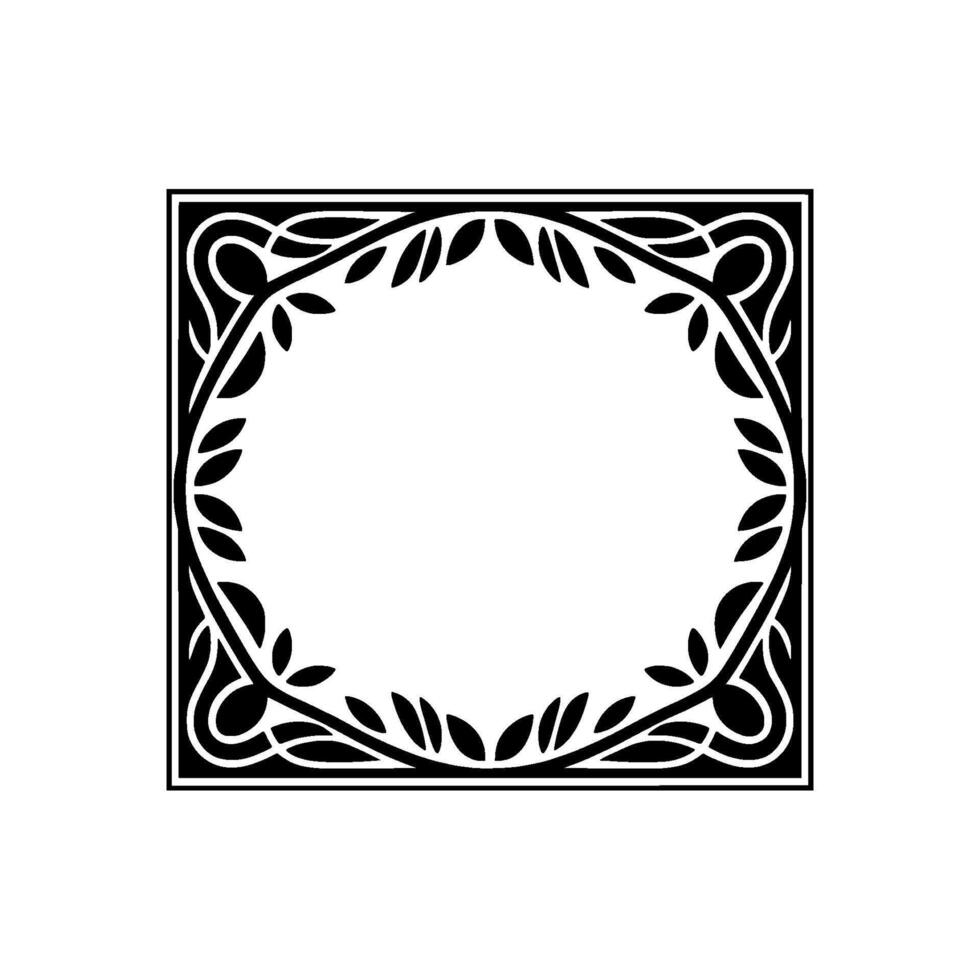 Art Nouveau Floral Frame, Elegant Border, Ornamentation vector