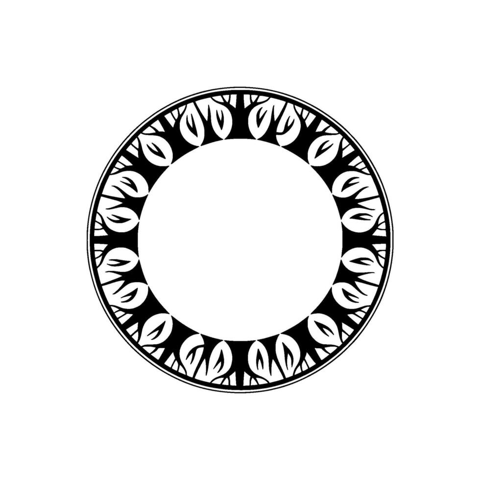 Stylized Circular Ornament, Tribal Motif, Minimalist - Circle vector