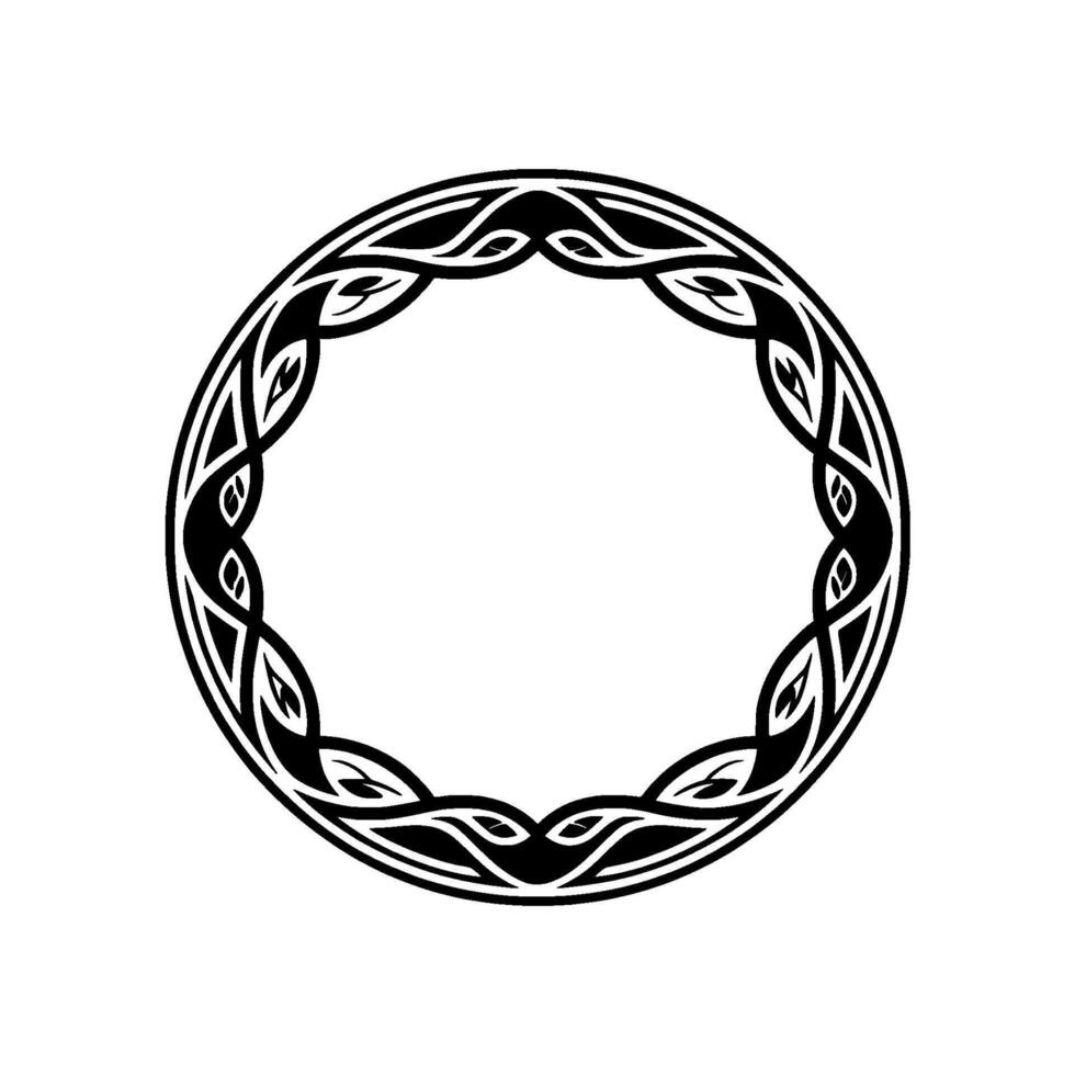 Intricate Celtic Circle Frame, Vintage Style, Ornament vector