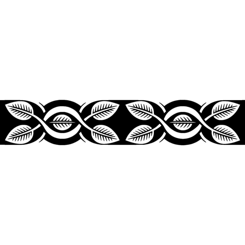 Stylized Leaf Border, Minimalist, Elegant Pattern vector