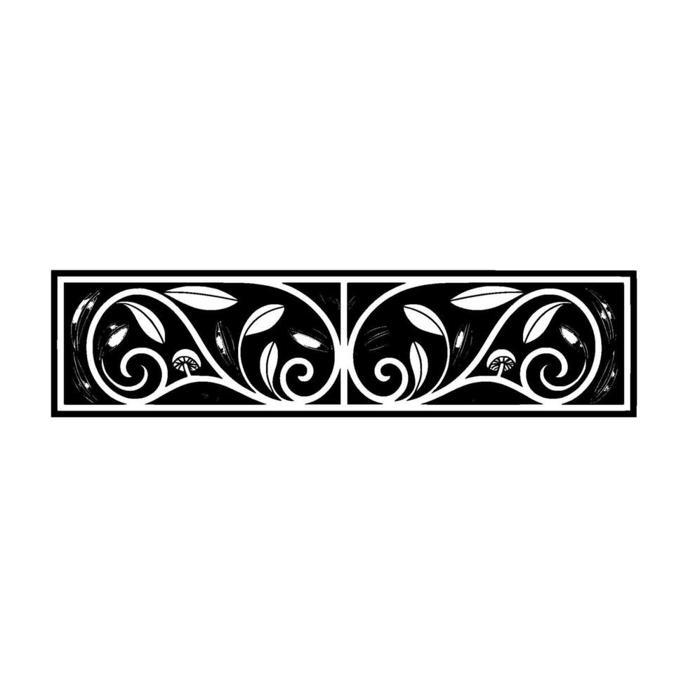 Elegant Black and Grey Floral Border, Ornament vector