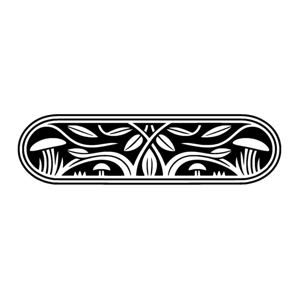 Stylized Botanical Ornament, Art Nouveau Inspired Border vector