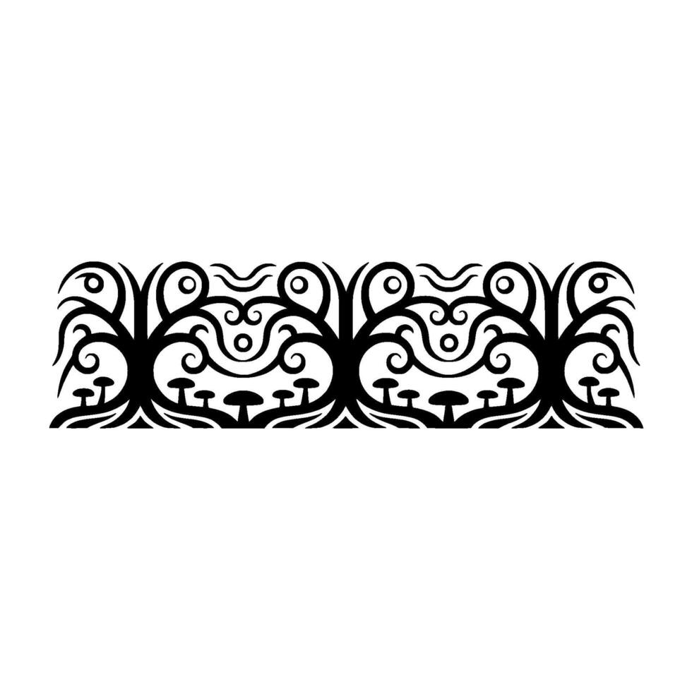 Intricate Tribal Border, Stylized Black, Ornament - Pattern vector