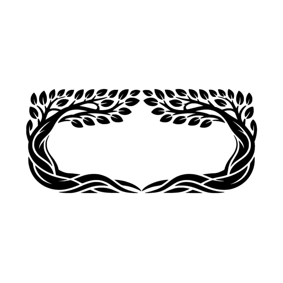 Elegant Branch Frame, Botanical Ornament, Vintage vector