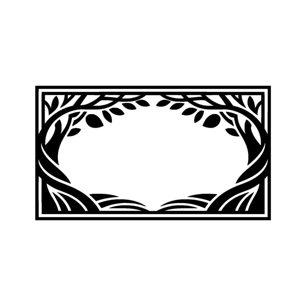 Stylized Tree Frame, Organic Border, Minimalist - Foliage vector
