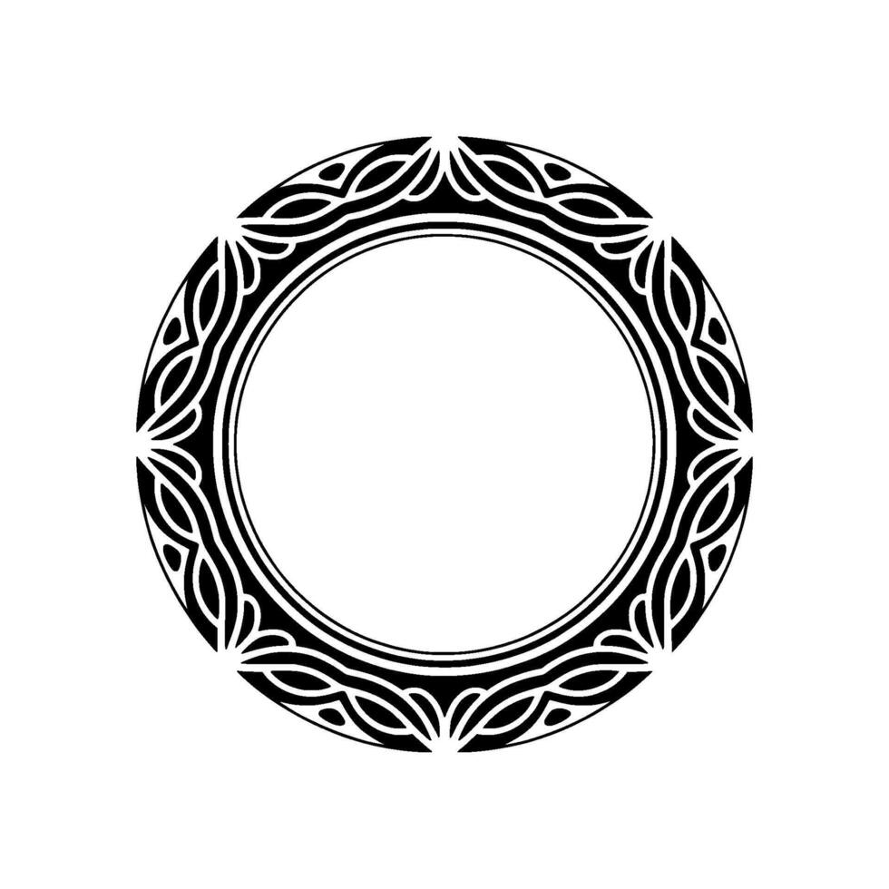 Intricate Celtic Circle Frame, Minimalist, Ornament vector