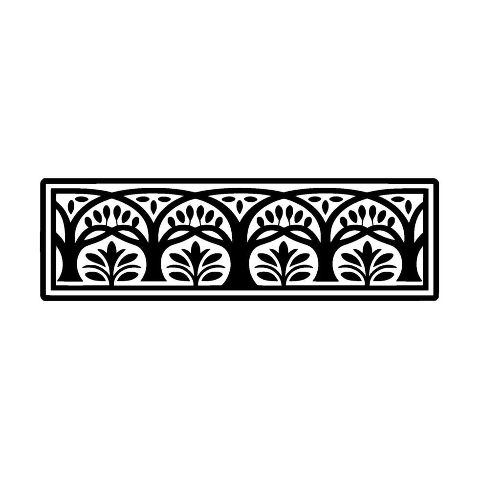 Geometric Forest Border, Art Deco Style vector