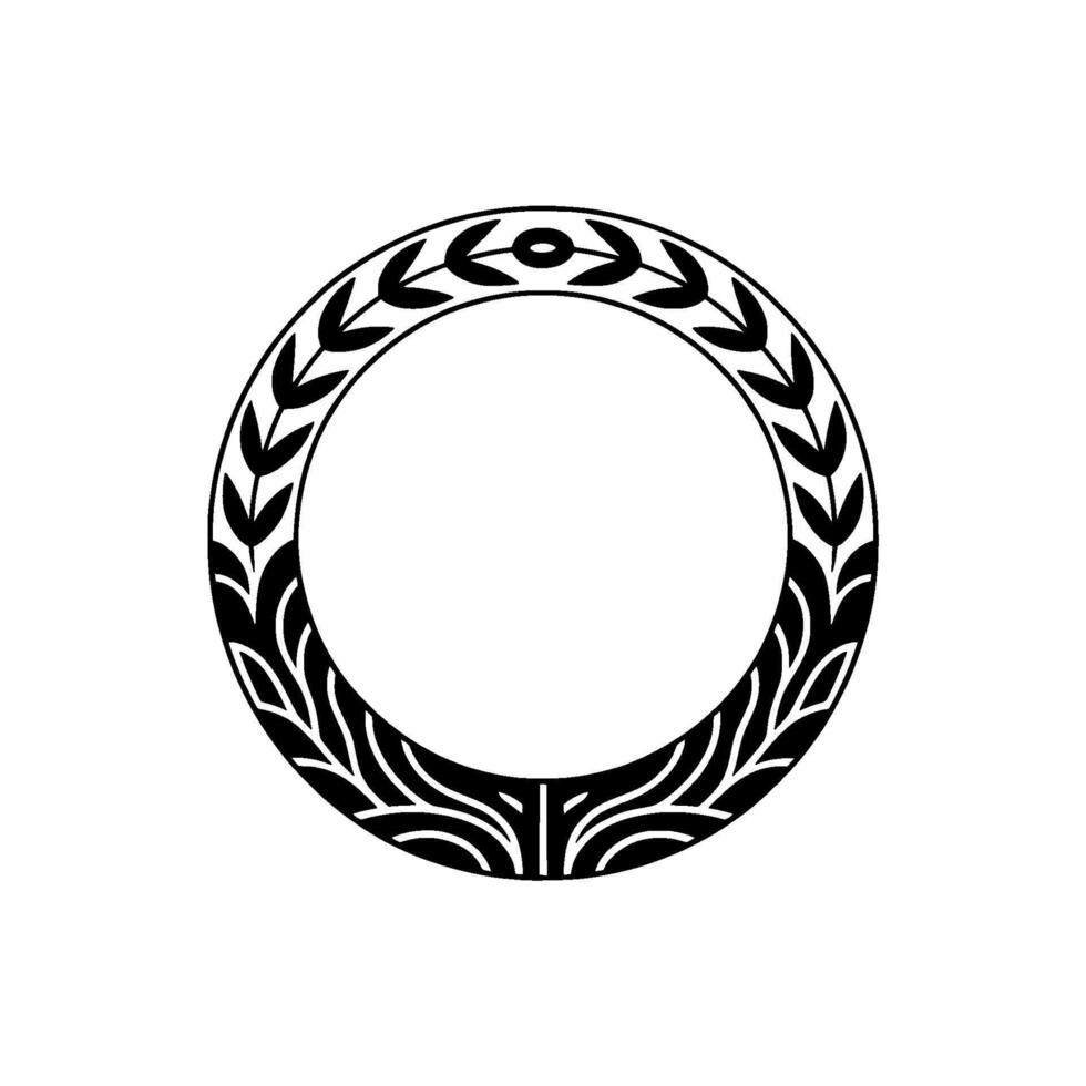 Stylized Laurel Wreath Circle, Emblem vector