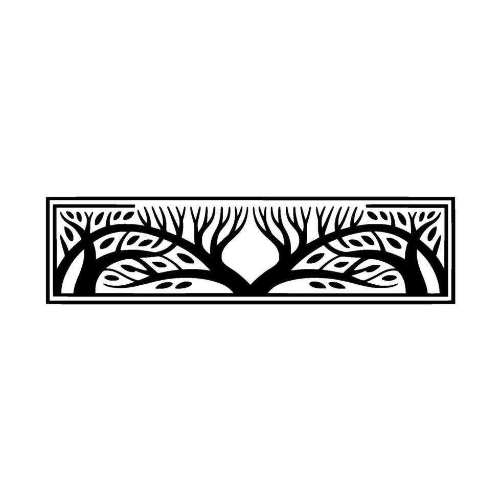 Stylized Black Trees, Minimalist Forest Emblem vector