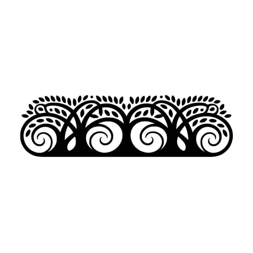 Intricate Floral Border, Elegant, Vintage Motif, Swirls vector