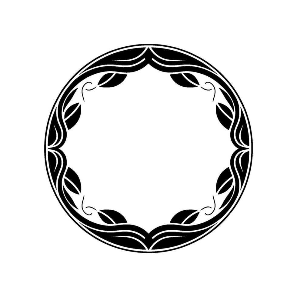 Elegant Circular Ornament, Vintage Botanical Frame, Decorative vector
