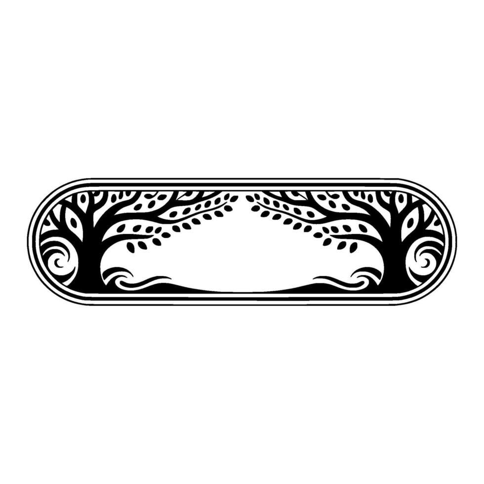 Elegant Botanical Ornament, Vintage Style, Trees vector