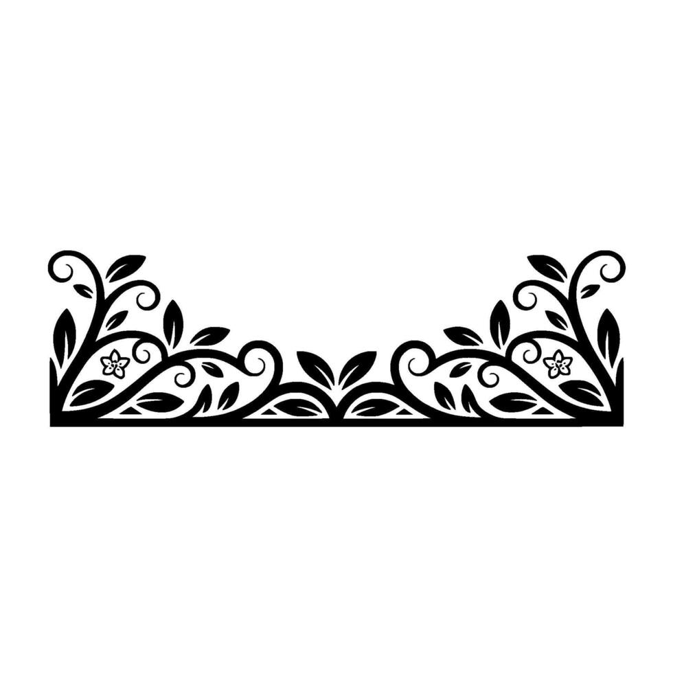 Elegant Botanical Border, Vintage Element, - Swirls vector
