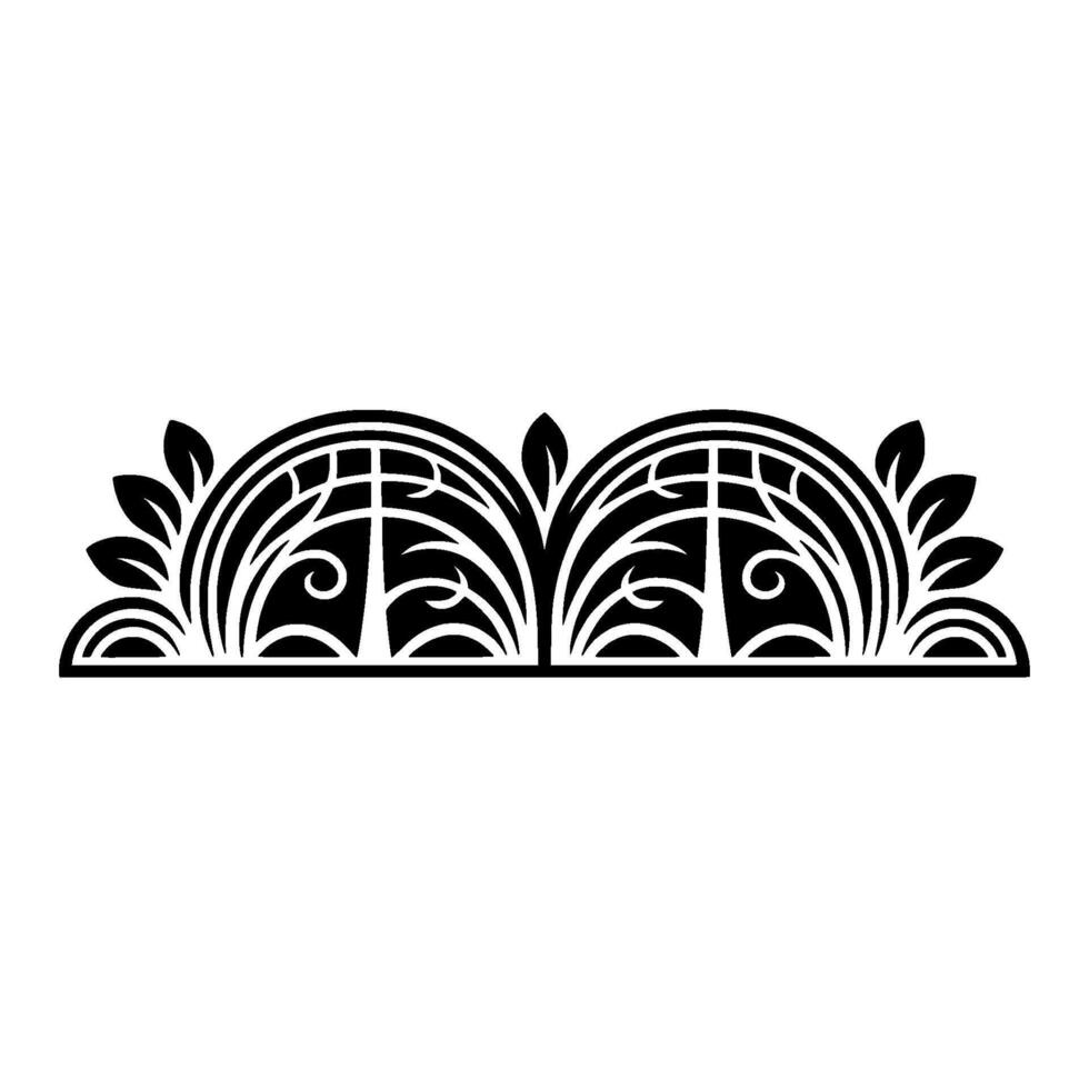 Intricate Black Floral Border, Vintage Element - Symmetrical vector