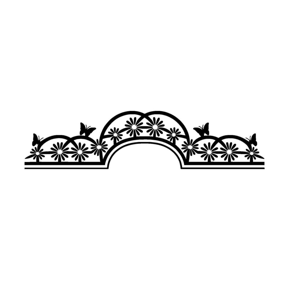 Elegant Archway with Floral Butterfly Motif, Minimalist vector