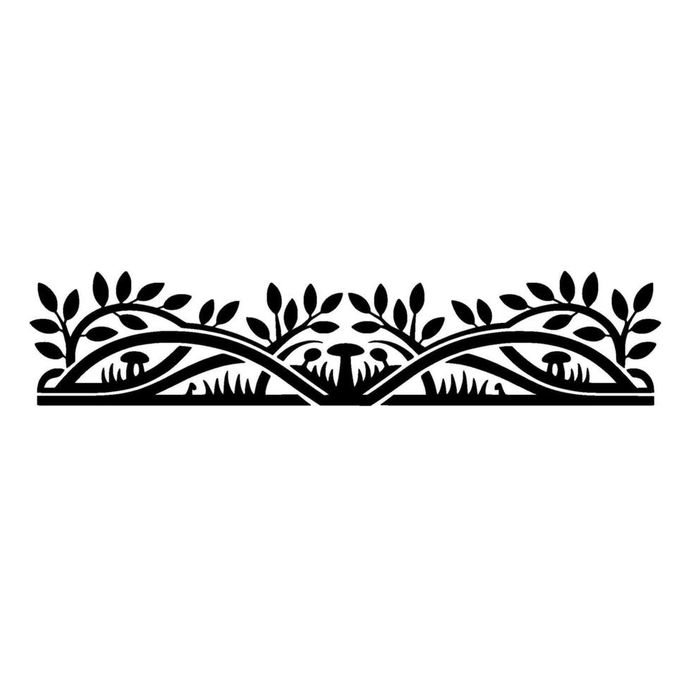 Botanical Border, Elegant Branch, Vintage Illustration vector