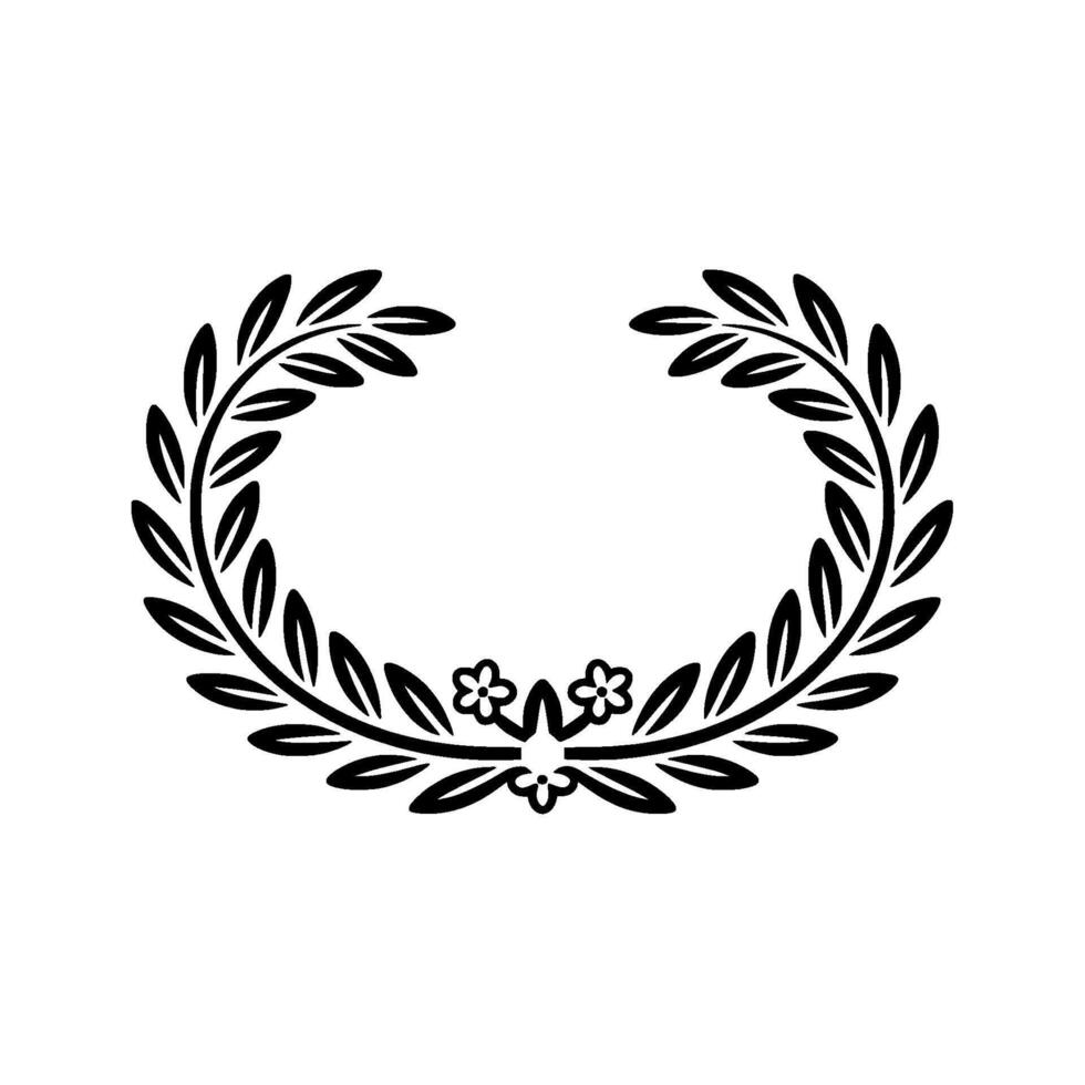 Elegant Laurel Wreath, Minimalist, Celebration Motif vector