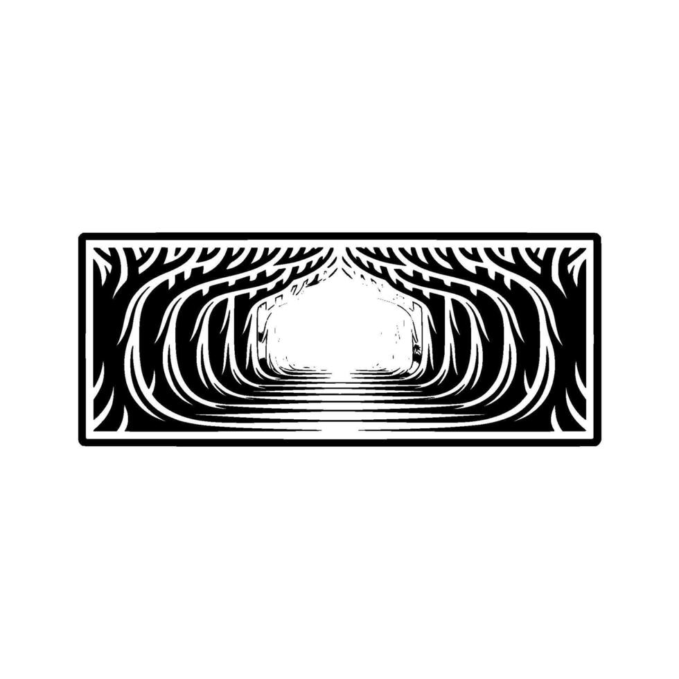 Abstract Tunnel, Serene Passage, Minimalist Illusion vector