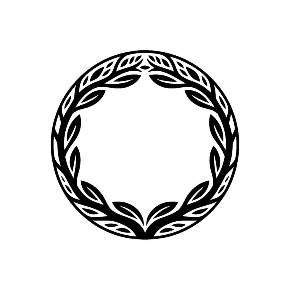 Elegant Laurel Wreath, Minimalist Branding Element vector