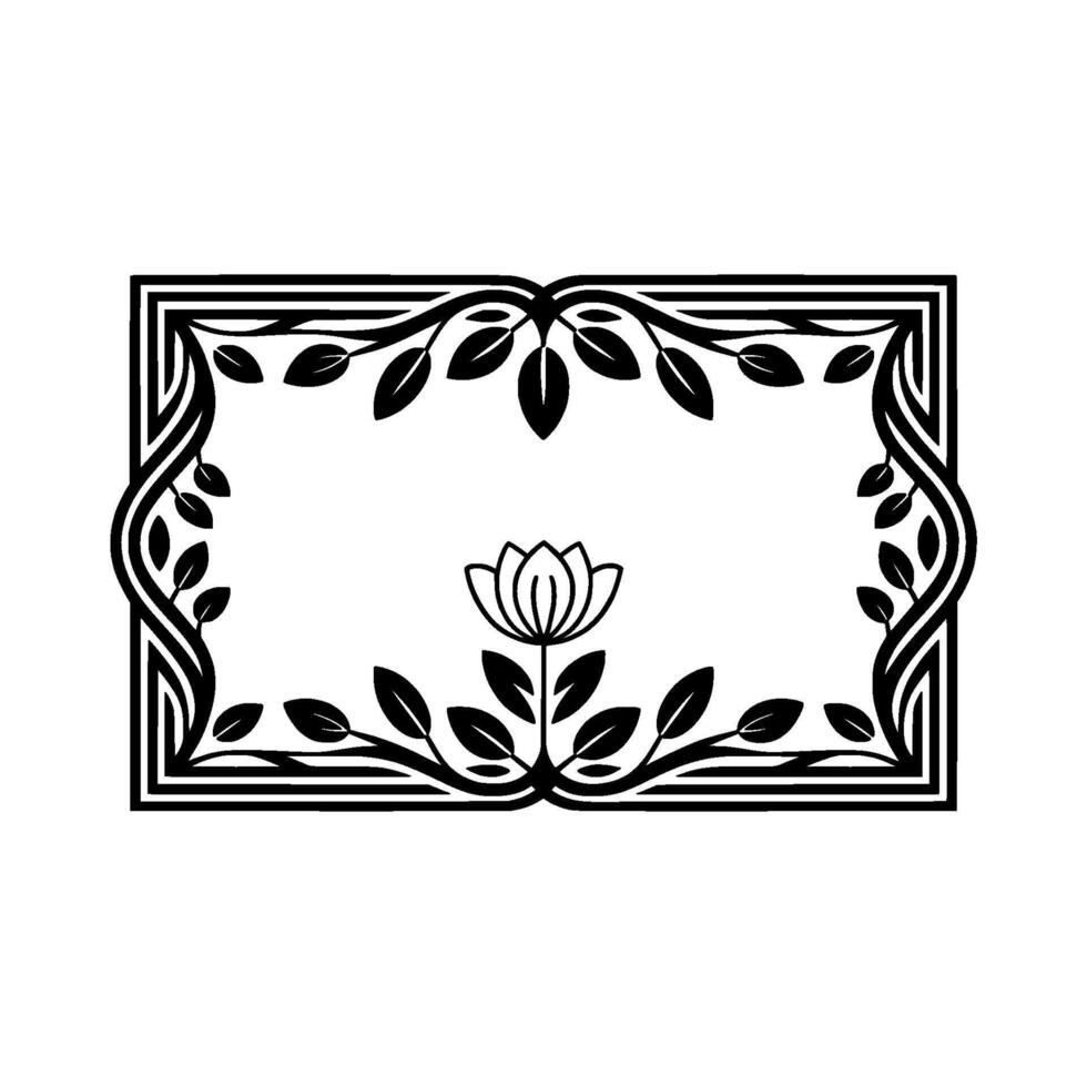 Elegant Floral Frame, Minimalist, Serene Composition vector