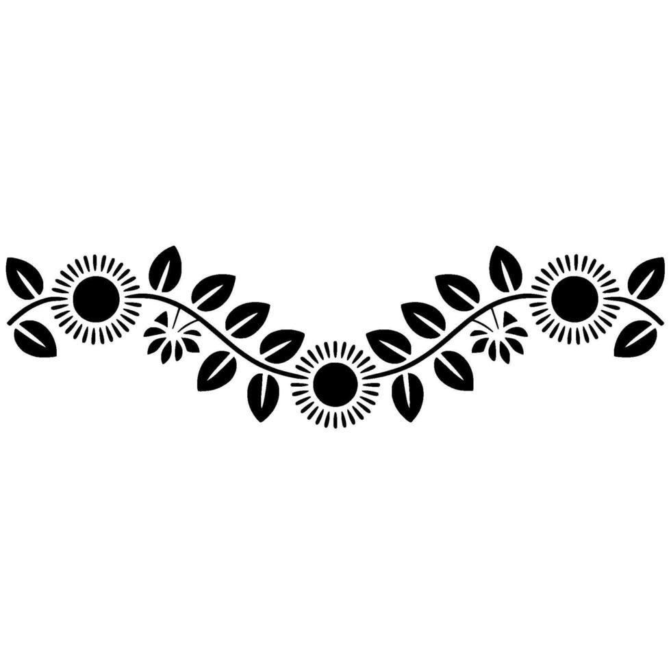 Rustic Sunflower Border, Vintage Floral vector