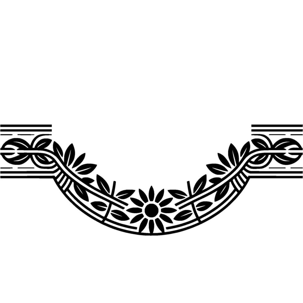 Stylized Laurel Wreath Border, Vintage Element, Ornamental vector