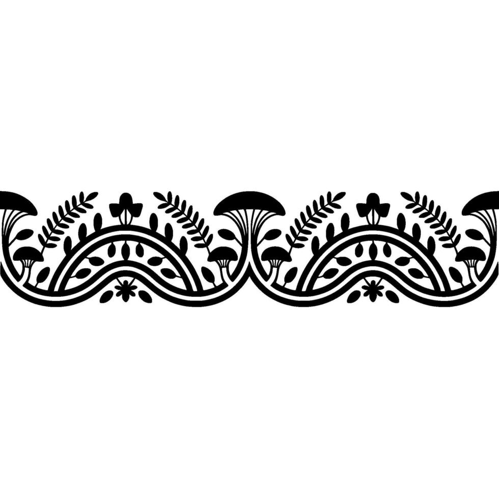 Stylized Floral Border, Art Nouveau Inspired - Decorative vector