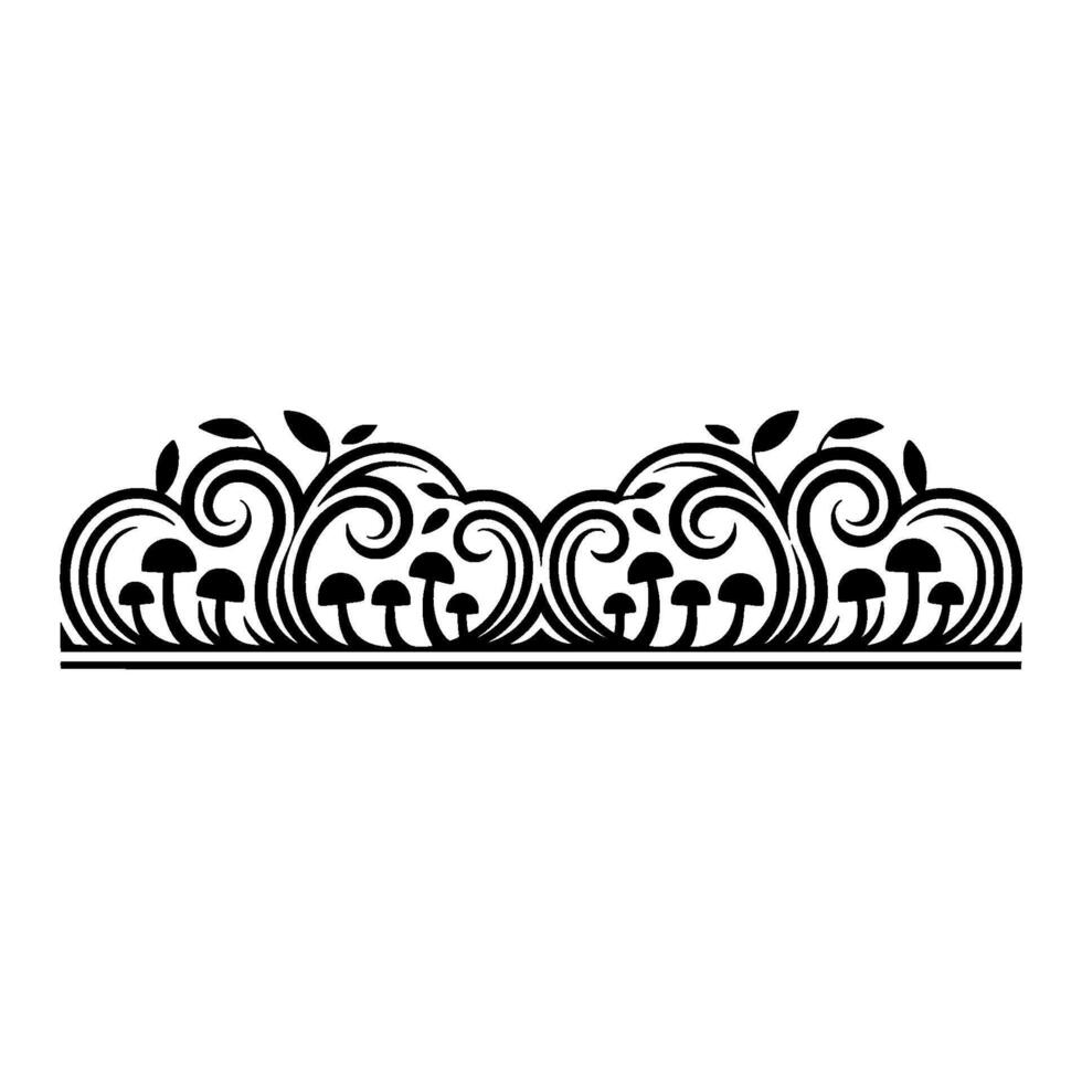 Elegant Black Floral Border, Vintage Element, - Ornamental, Illustration vector