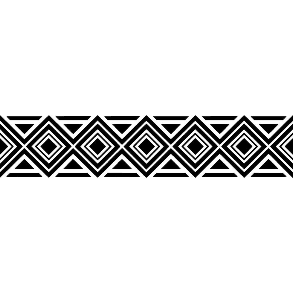 Geometric Deco Border, Black White Pattern, Zigzag vector