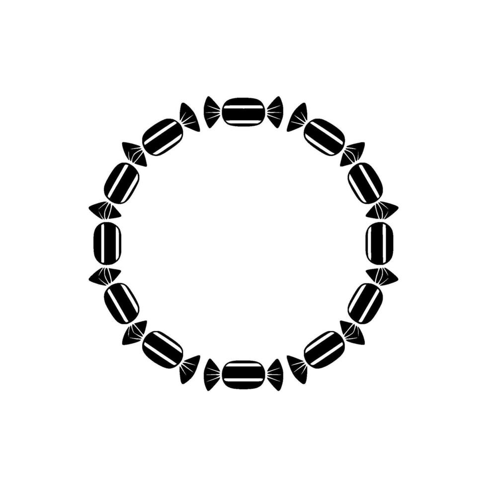 Sweet Circle Minimalist Candy Border vector