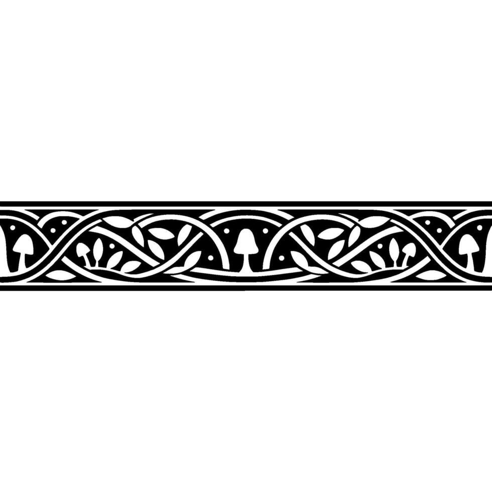 Intricate Celtic Border, Vintage Botanical, Ornament vector
