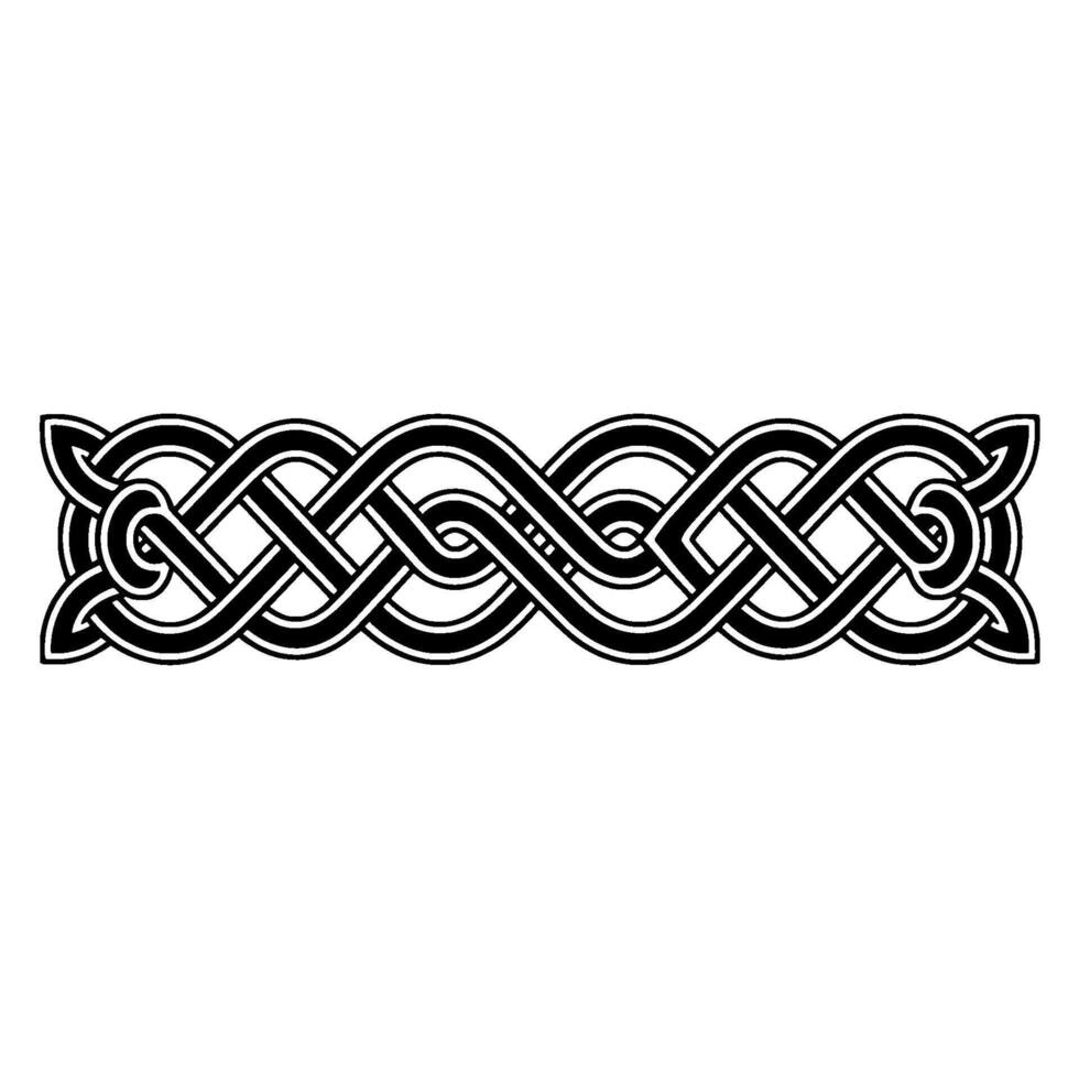 Intricate Celtic Knot Border, Vintage Style - Weaving vector
