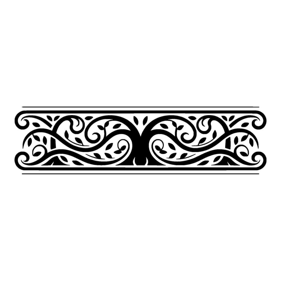 Elegant Floral Border, Vintage Element, - Ornament, Swirls vector