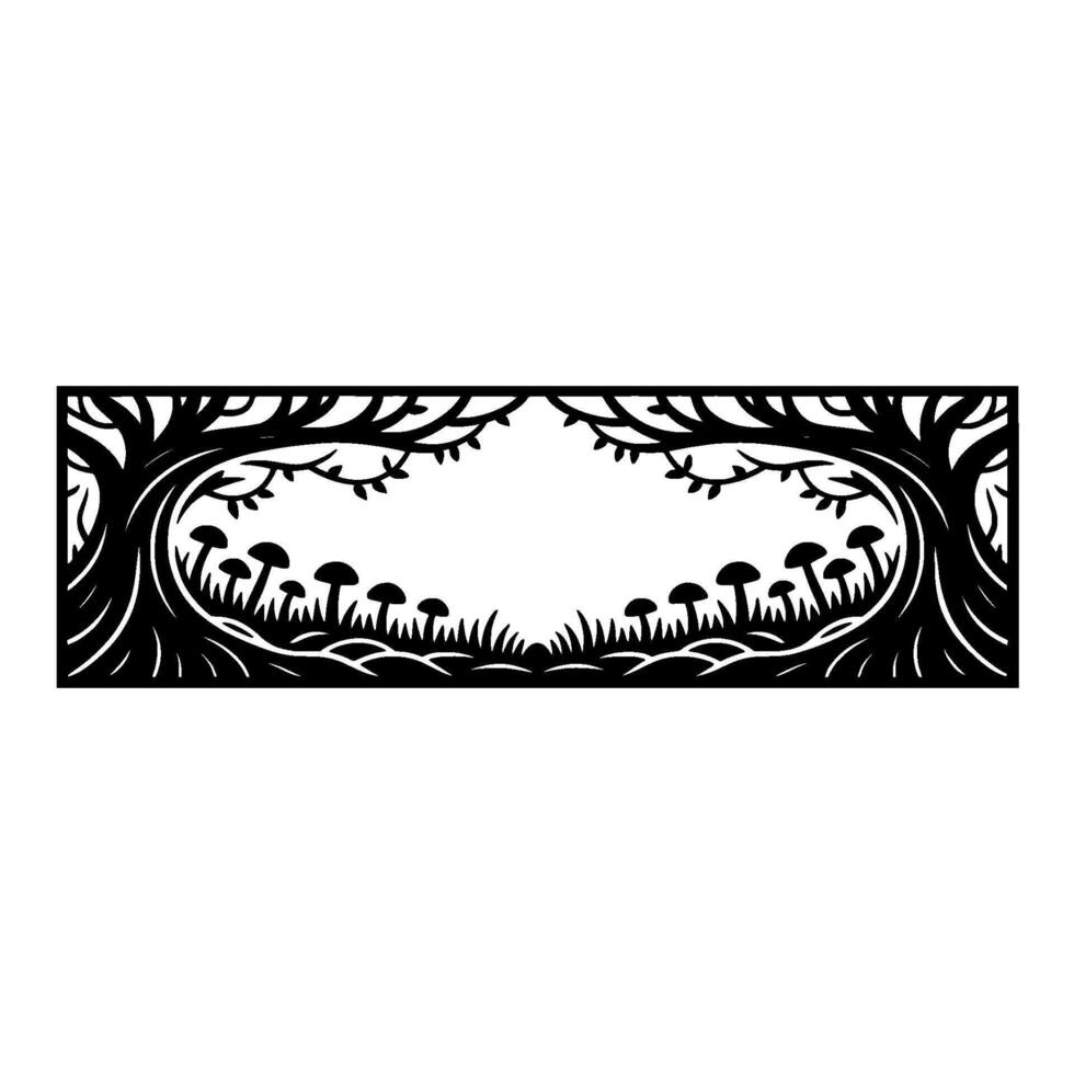 Enchanted Forest Silhouette, Layered Woodland Portal vector