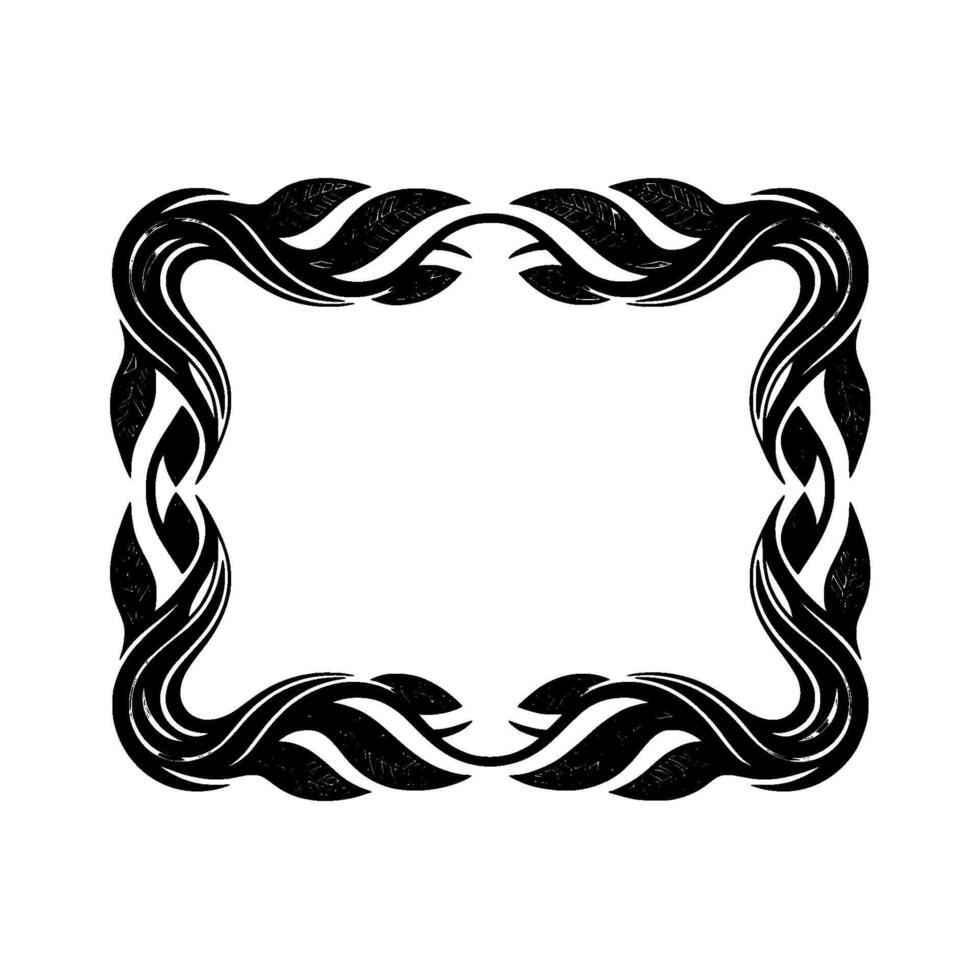 Intricate Leaf Border, Elegant, Botanical Frame vector