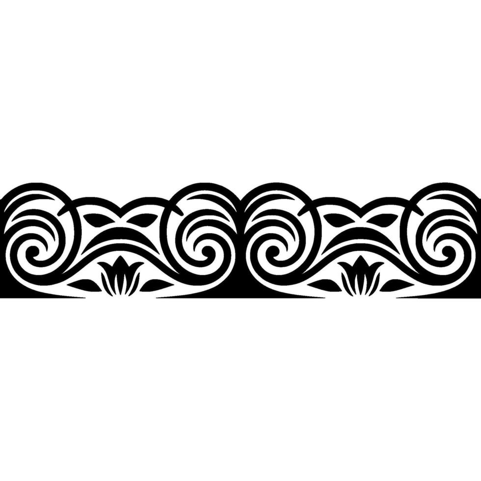 Intricate Tribal Border, Elegant Black - Ornamental vector
