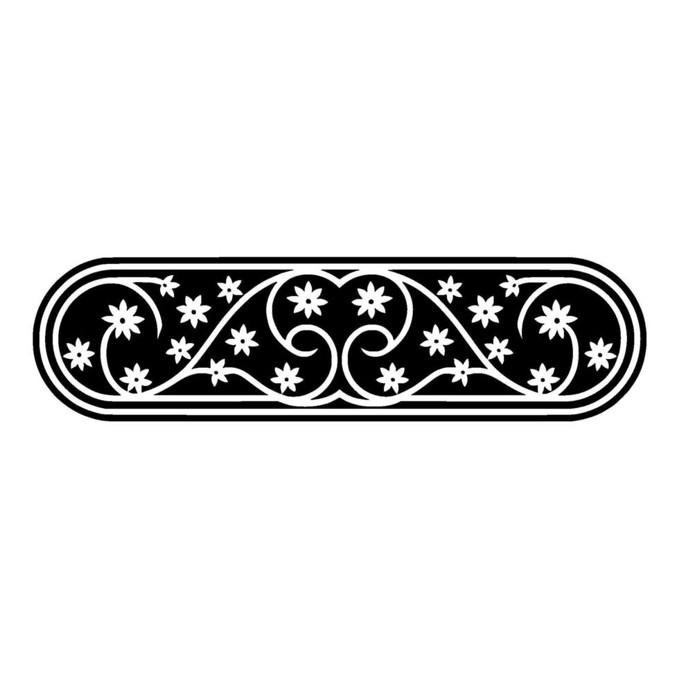Elegant Floral Ornament, Vintage Style Border, Pattern vector