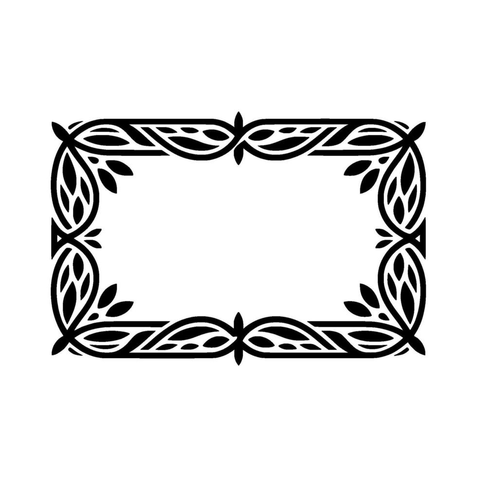 Intricate Black Frame, Celtic Ornamentation, Vintage vector