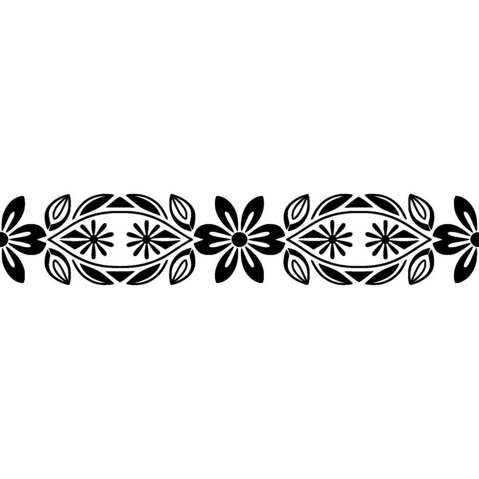 Stylized Floral Border, Vintage Element, Elegant - Decorative vector