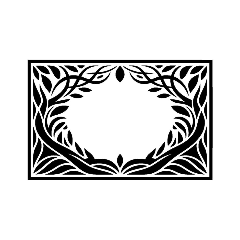 Intricate Black Tree Frame, Elegant Botanical vector