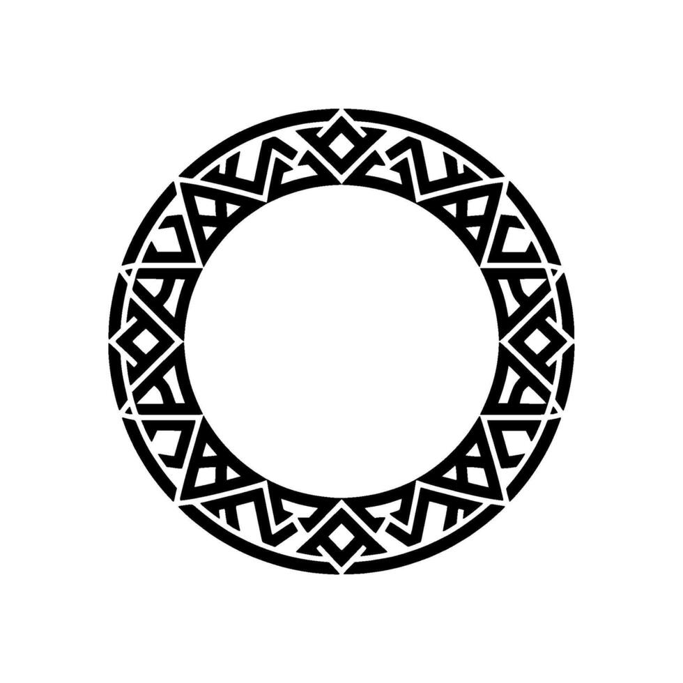Intricate Tribal Circle Border, Geometric vector