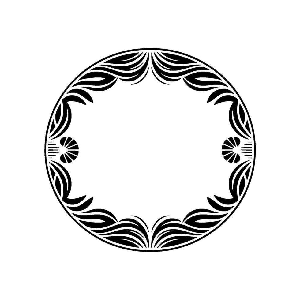 Elegant Circular Ornament, Stylized Floral Border vector