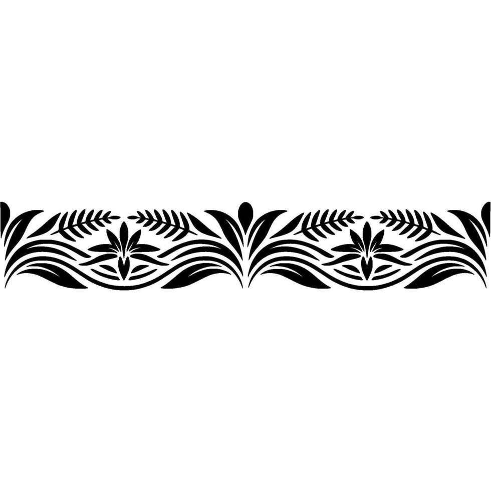 Elegant Botanical Border, Stylized Leaf, Floral vector