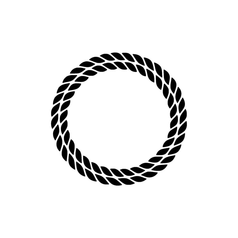 Minimalist Woven Rope Circle, Modern Emblem vector