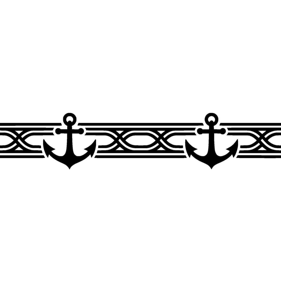 Nautical Border Anchor Celtic Knot vector