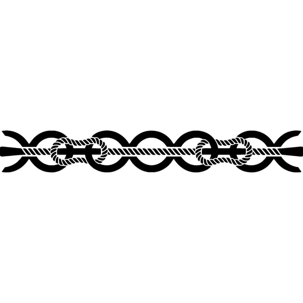 Nautical Border Interwoven Rope Detail, Minimalist vector