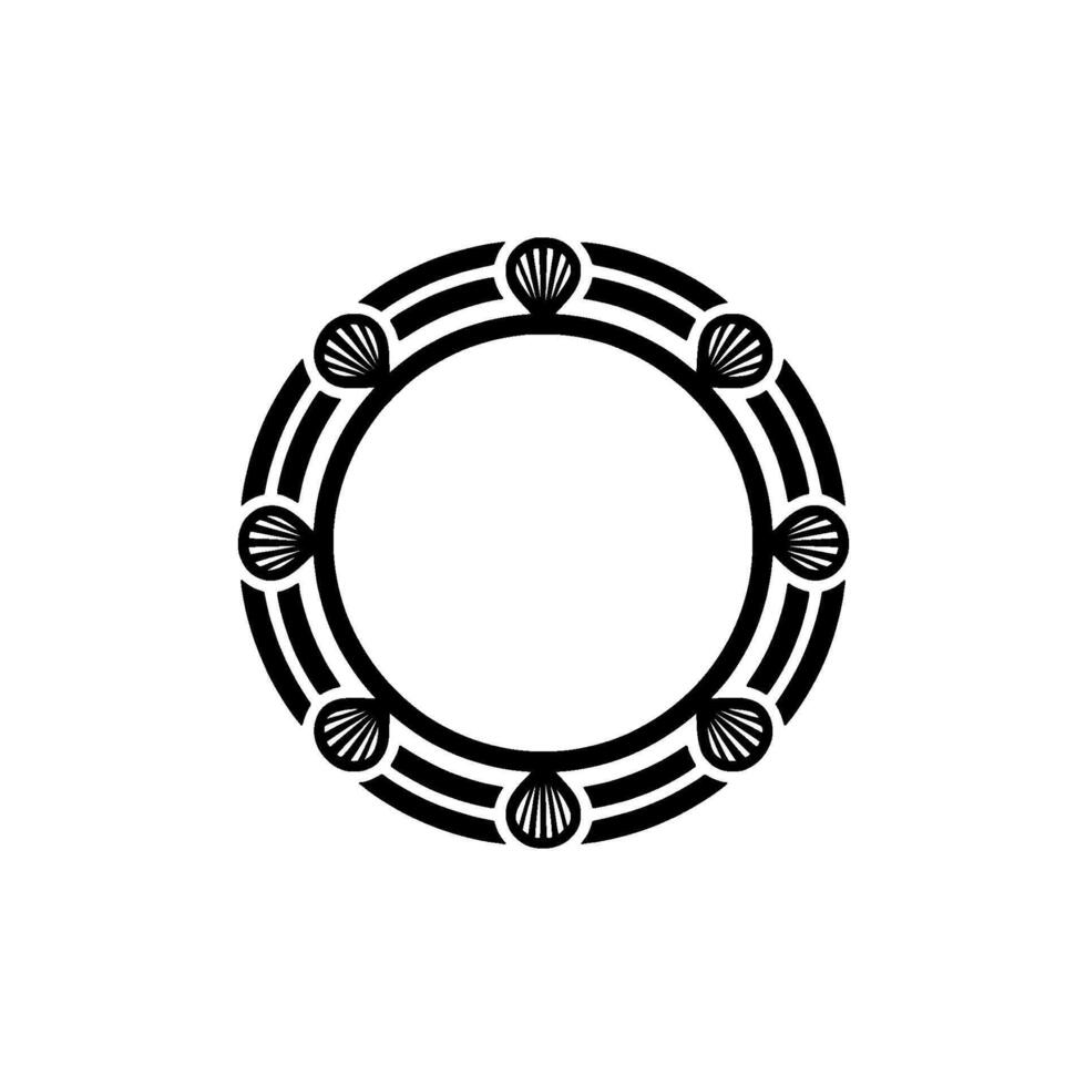 Circular Seashell Motif, Minimalist vector