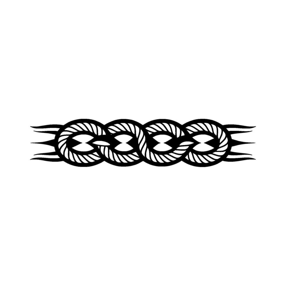 Intertwined Nautical Cable, Minimalist vector