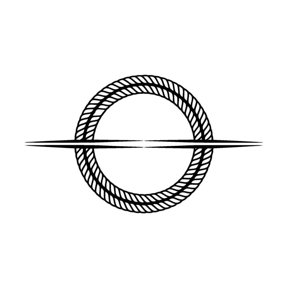 Nautical Circle Minimalist Rope Emblem vector